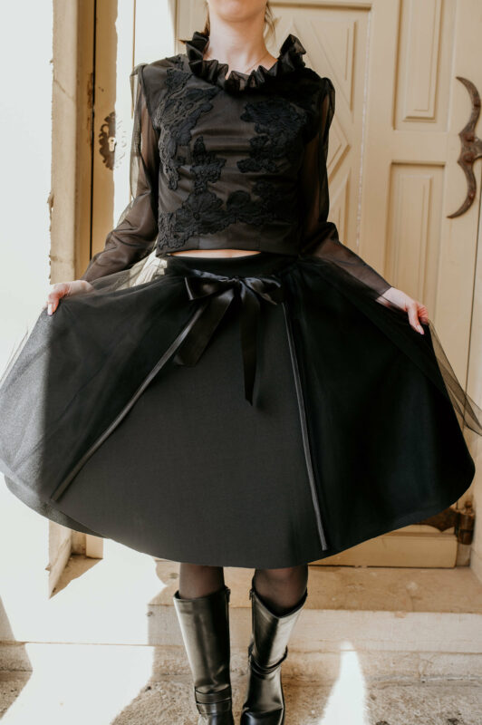 Total look noir - Styliste Dijon - Couture sur mesure